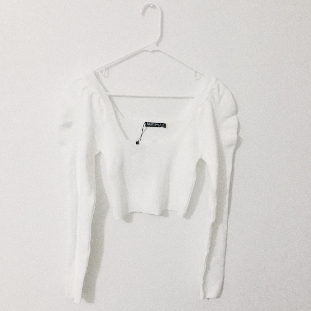 Nasty Gal square neck puff sleeve top